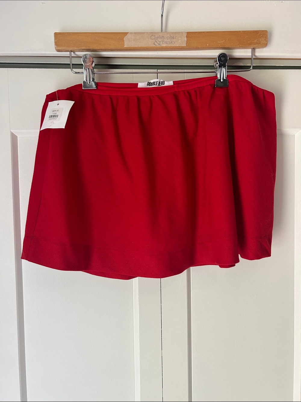 Double Zero Vibrant Red A-Line Mini Skirt